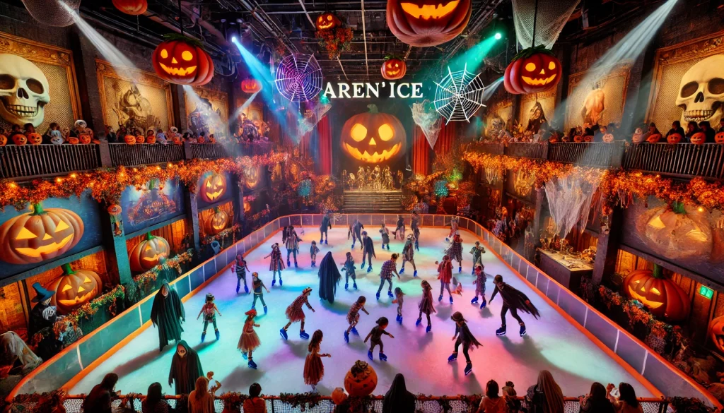 Image d'une patinoire dans une ambiance d'Halloween